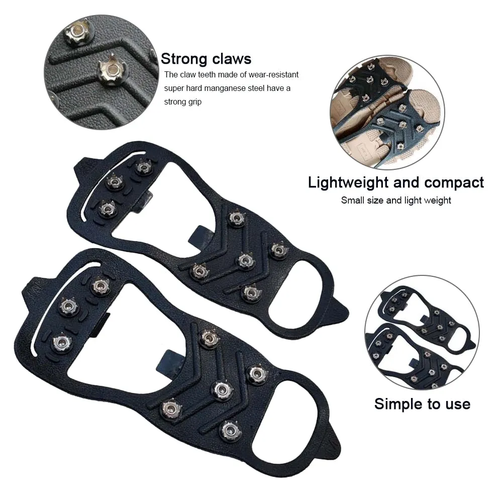 1 Pair 8-Tooth Anti-Skid Ice Gripper Spike
