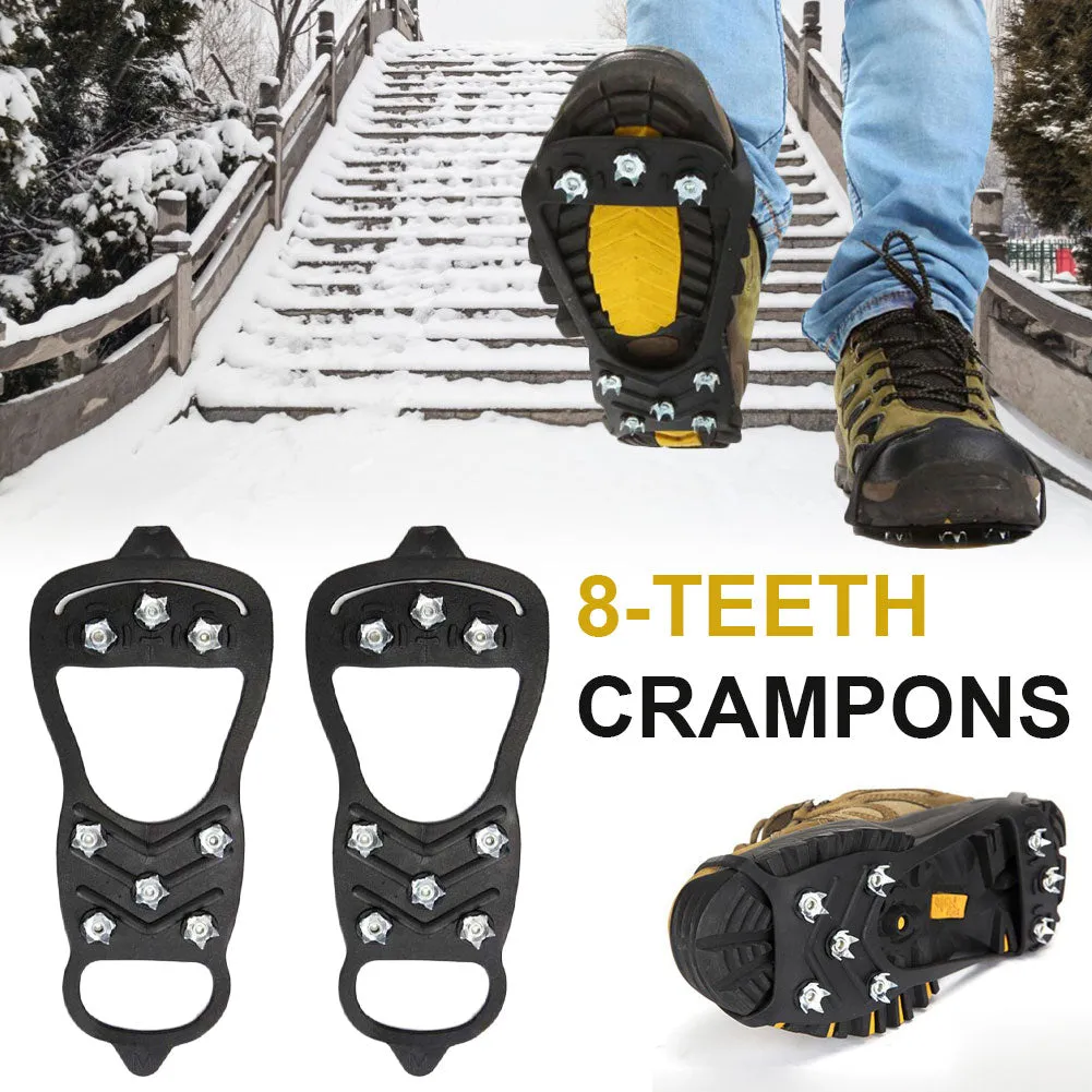 1 Pair 8-Tooth Anti-Skid Ice Gripper Spike