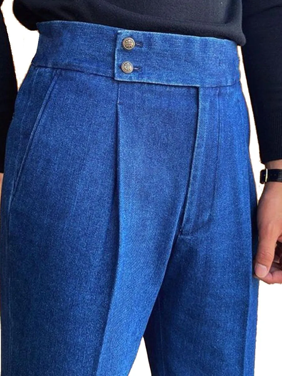 【24-hour shipping】Men's Double Pocket Blue Jeans