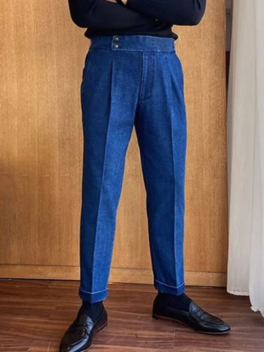 【24-hour shipping】Men's Double Pocket Blue Jeans