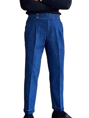 【24-hour shipping】Men's Double Pocket Blue Jeans