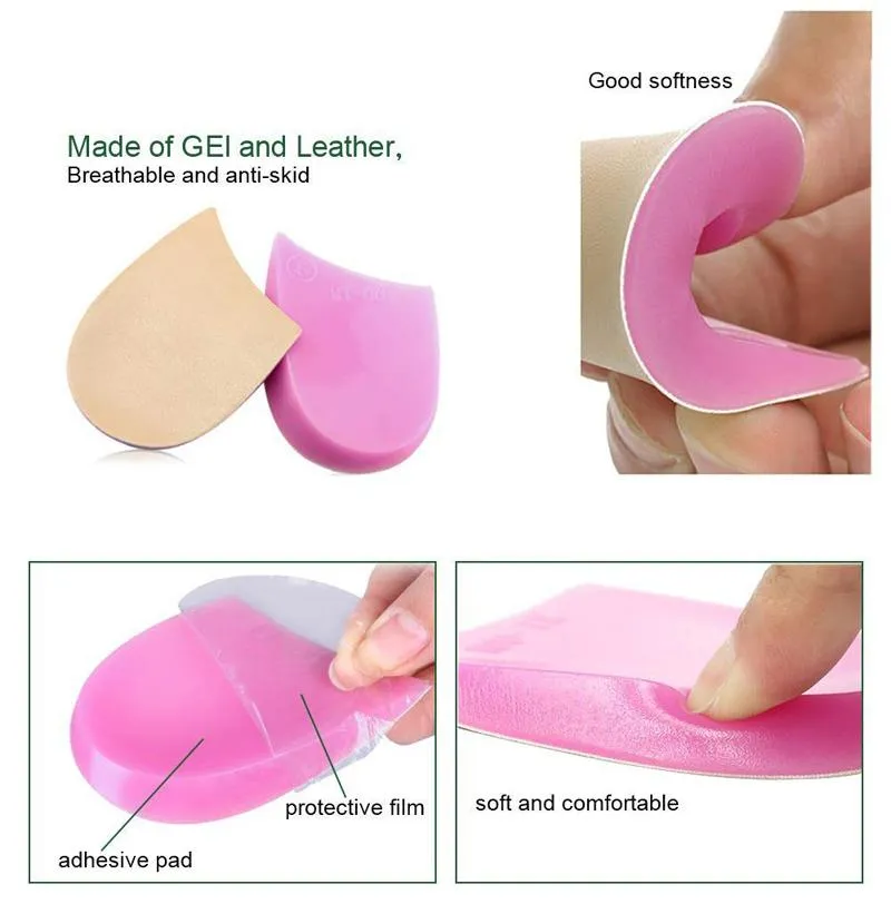 4pcs Gel Orthopedic Shoe Insoles Heel Cushion Insert