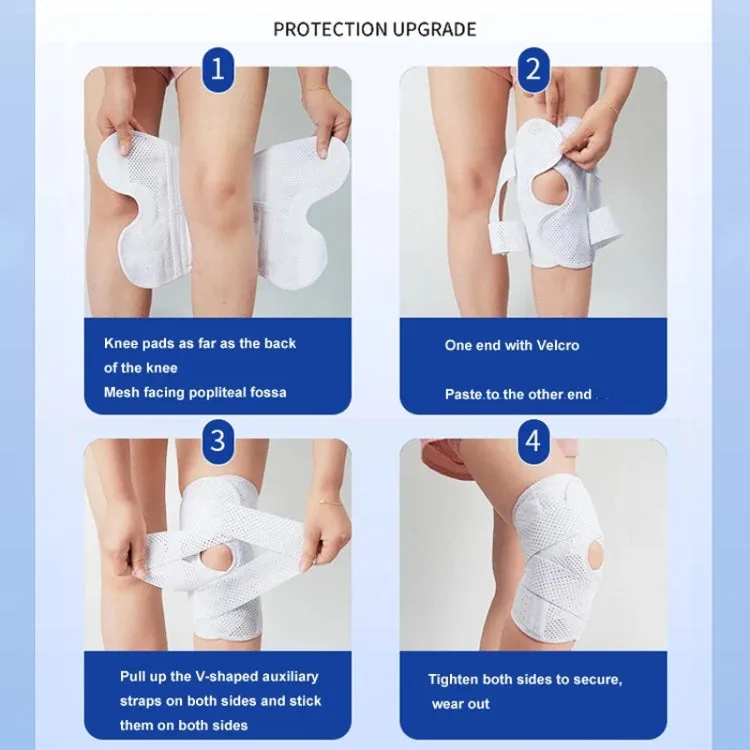 4th Generation Breathable Knee Guard Adjustable Thin Sports Running Cycling Mountaineering Meniscus Knee Joint Patella Strap, Size: M(Black)