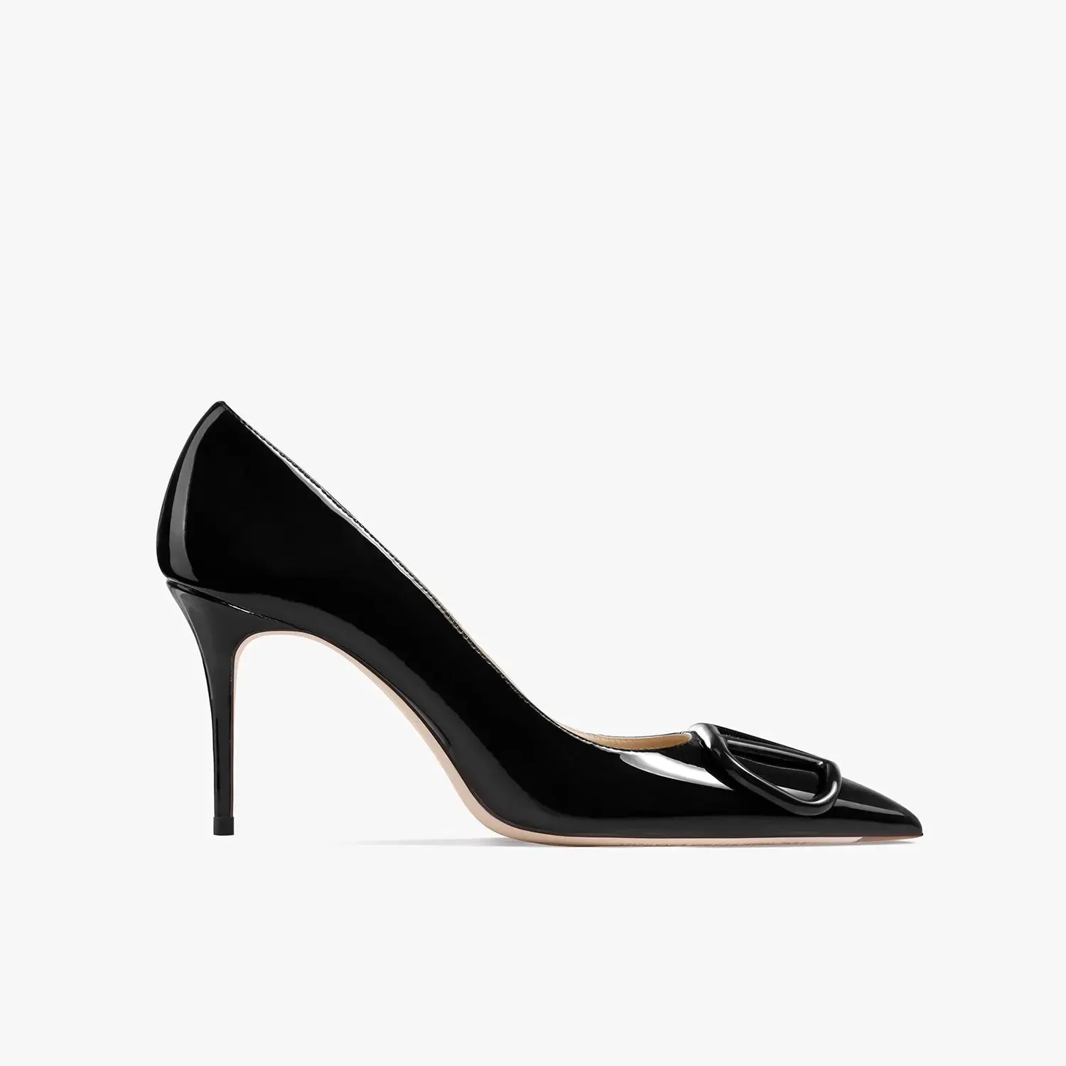 Adora Black Patent Leather Heels