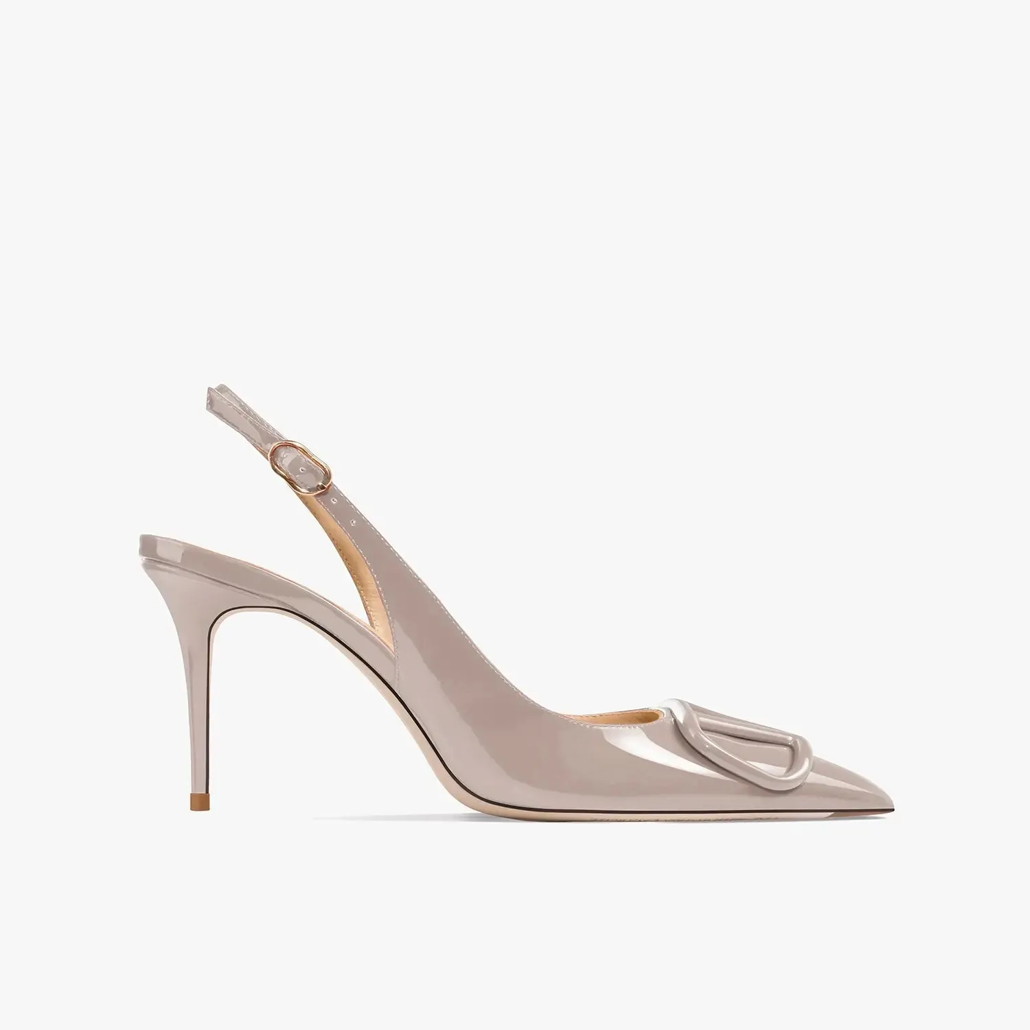 Adora Grey Slingback Sandals
