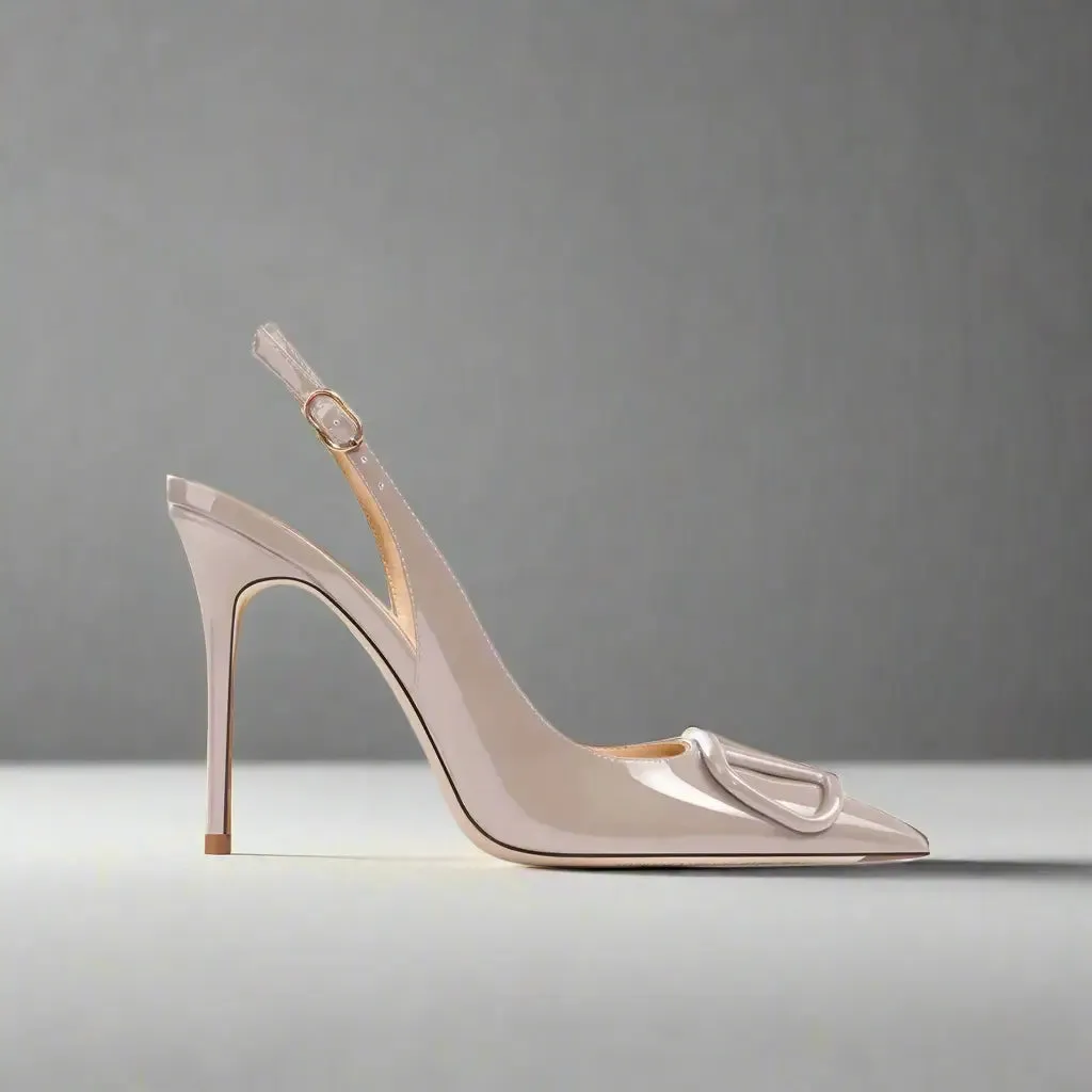Adora Grey Slingback Sandals