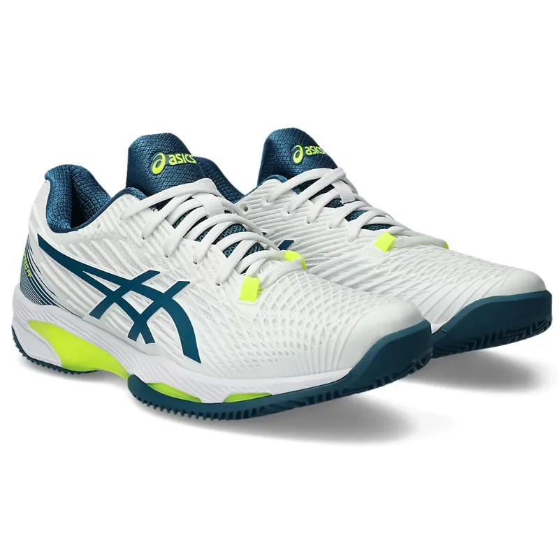 Asics Solution Speed FF 2 White/Restful Teal  Clay Mens Tennis Shoes