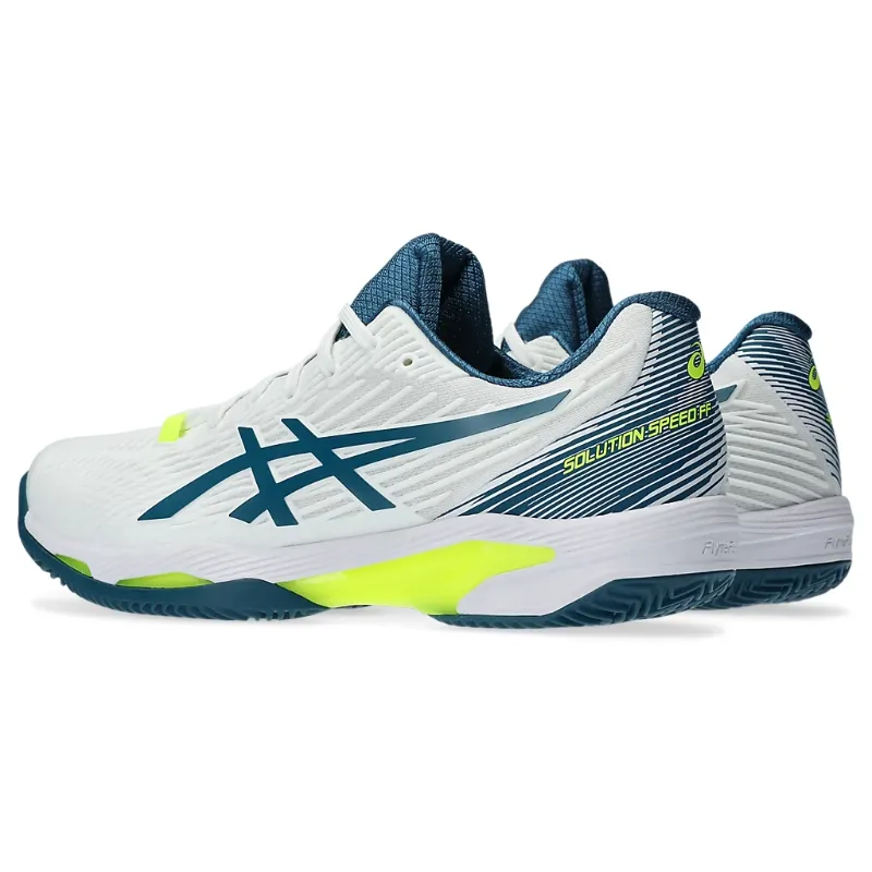 Asics Solution Speed FF 2 White/Restful Teal  Clay Mens Tennis Shoes