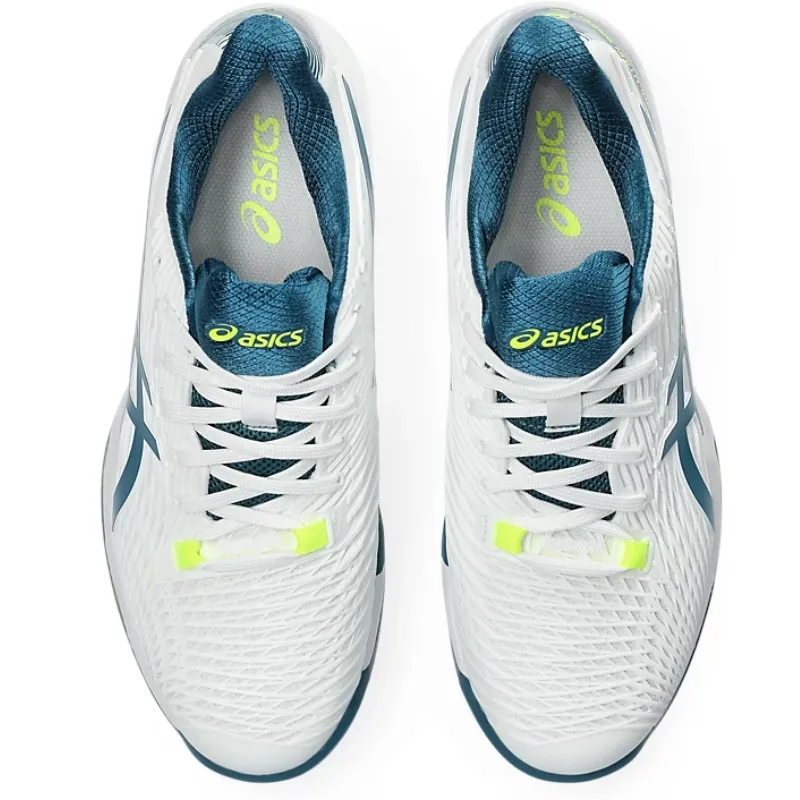 Asics Solution Speed FF 2 White/Restful Teal  Clay Mens Tennis Shoes