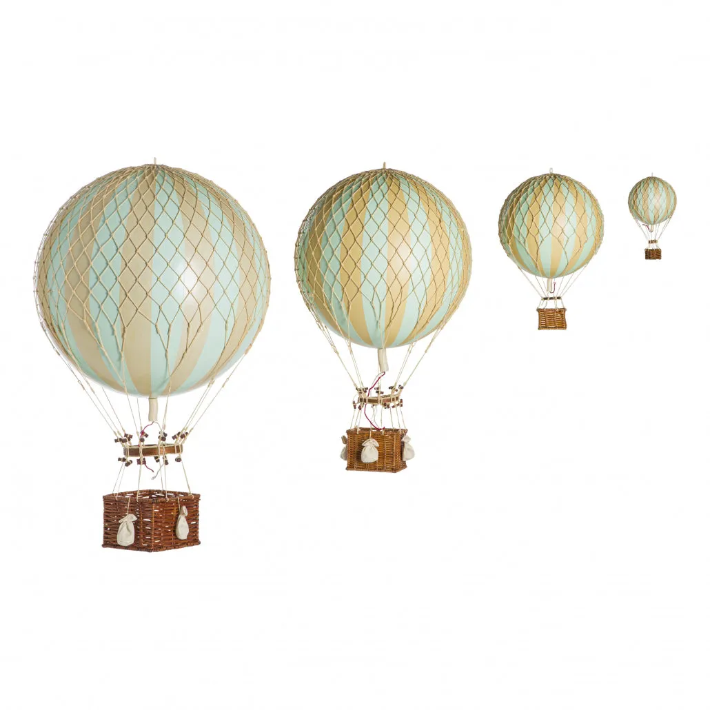 Authentic Models Floating The Skies, Mint - Hot Air Balloon Hanging Decor - 13cm