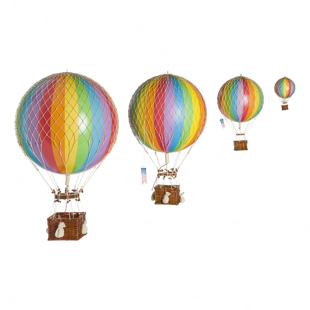 Authentic Models Floating The Skies, Rainbow - Hot Air Balloon Hanging Decor - 13cm