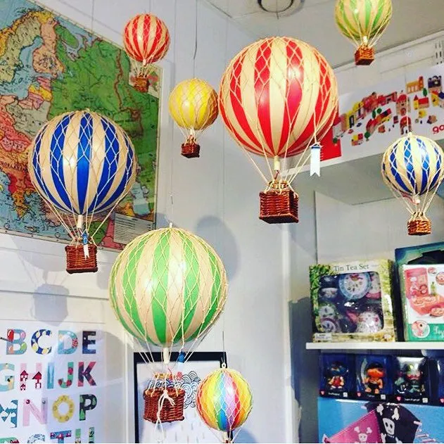 Authentic Models Floating The Skies, Rainbow - Hot Air Balloon Hanging Decor - 13cm