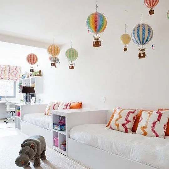 Authentic Models Floating The Skies, Rainbow - Hot Air Balloon Hanging Decor - 13cm