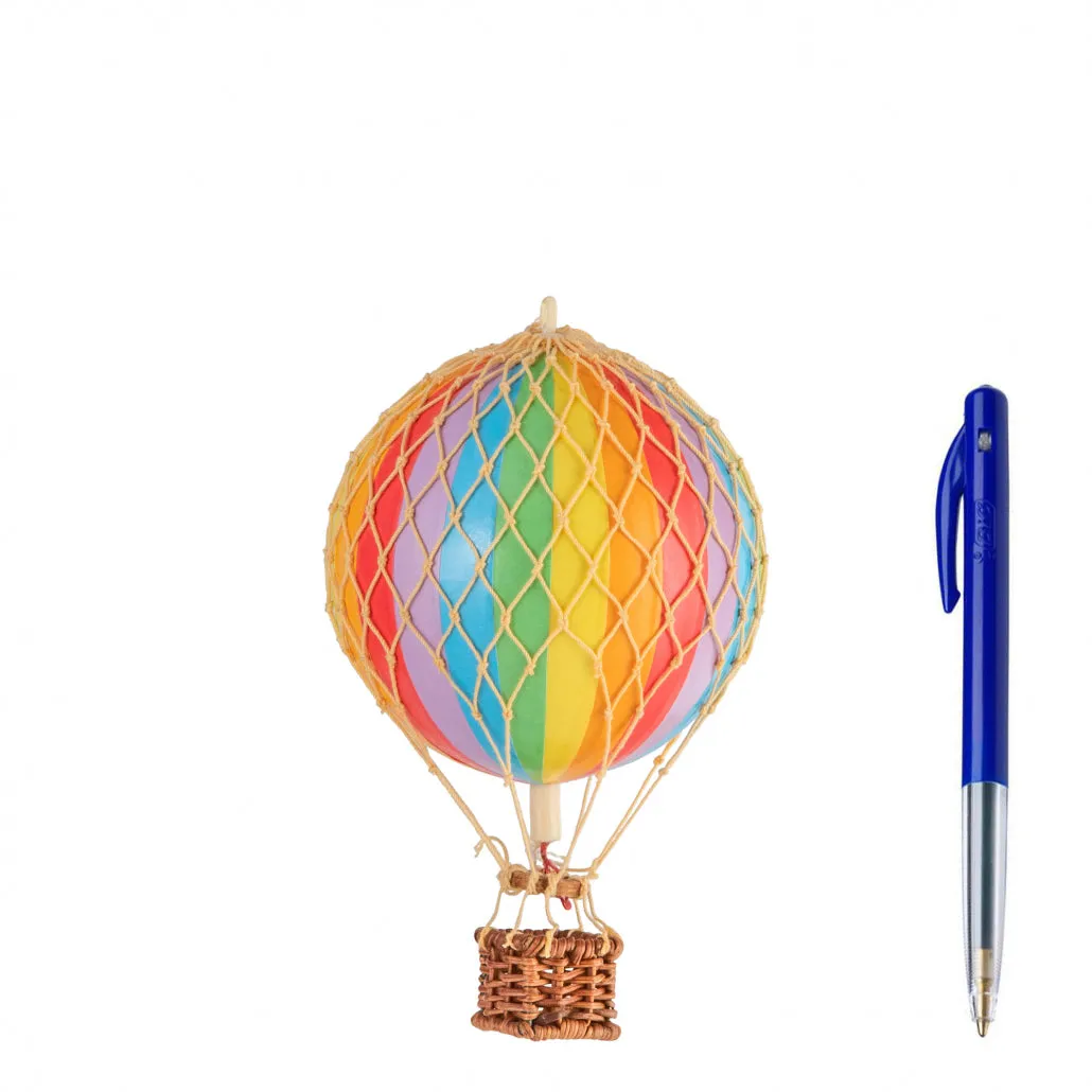 Authentic Models Floating The Skies, Rainbow - Hot Air Balloon Hanging Decor - 13cm