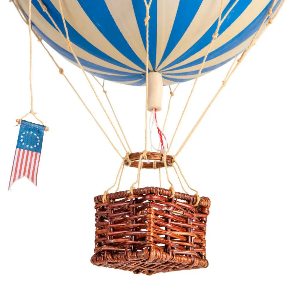 Authentic Models Travels Light, Blue - Hot Air Balloon Hanging Decor - 30cm