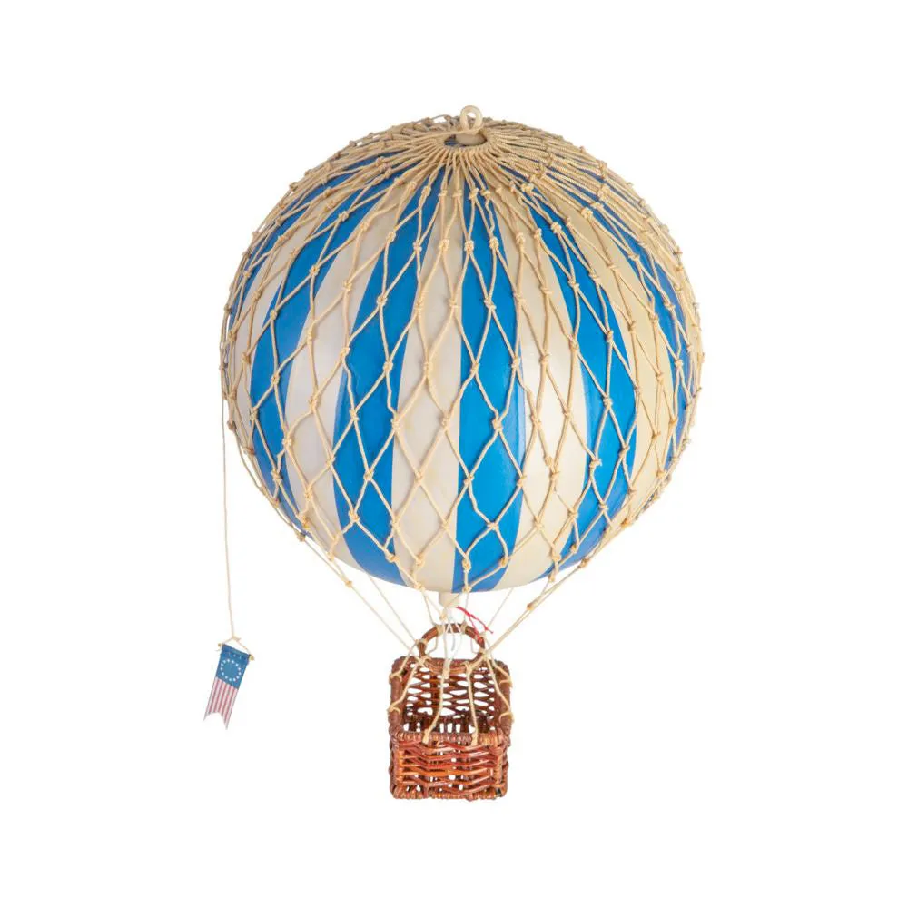 Authentic Models Travels Light, Blue - Hot Air Balloon Hanging Decor - 30cm