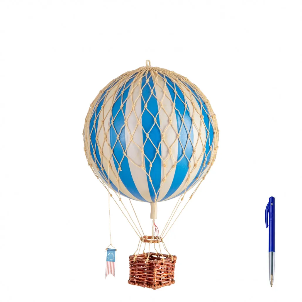Authentic Models Travels Light, Blue - Hot Air Balloon Hanging Decor - 30cm