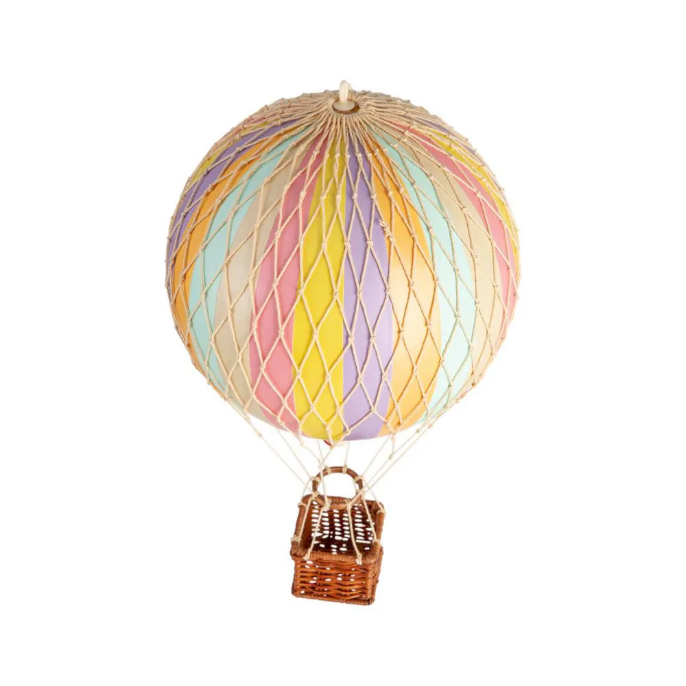 Authentic Models Travels Light, Rainbow Pastel - Hot Air Balloon Hanging Decor - 30cm