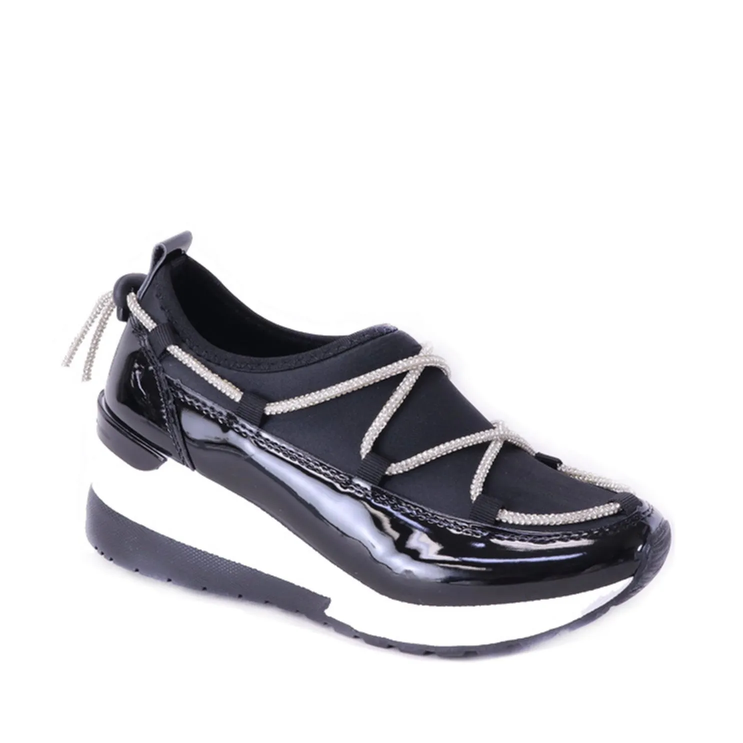 Black patient tennis shoes