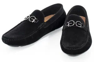 Black Velvet Designer Bit Driver Loafer
