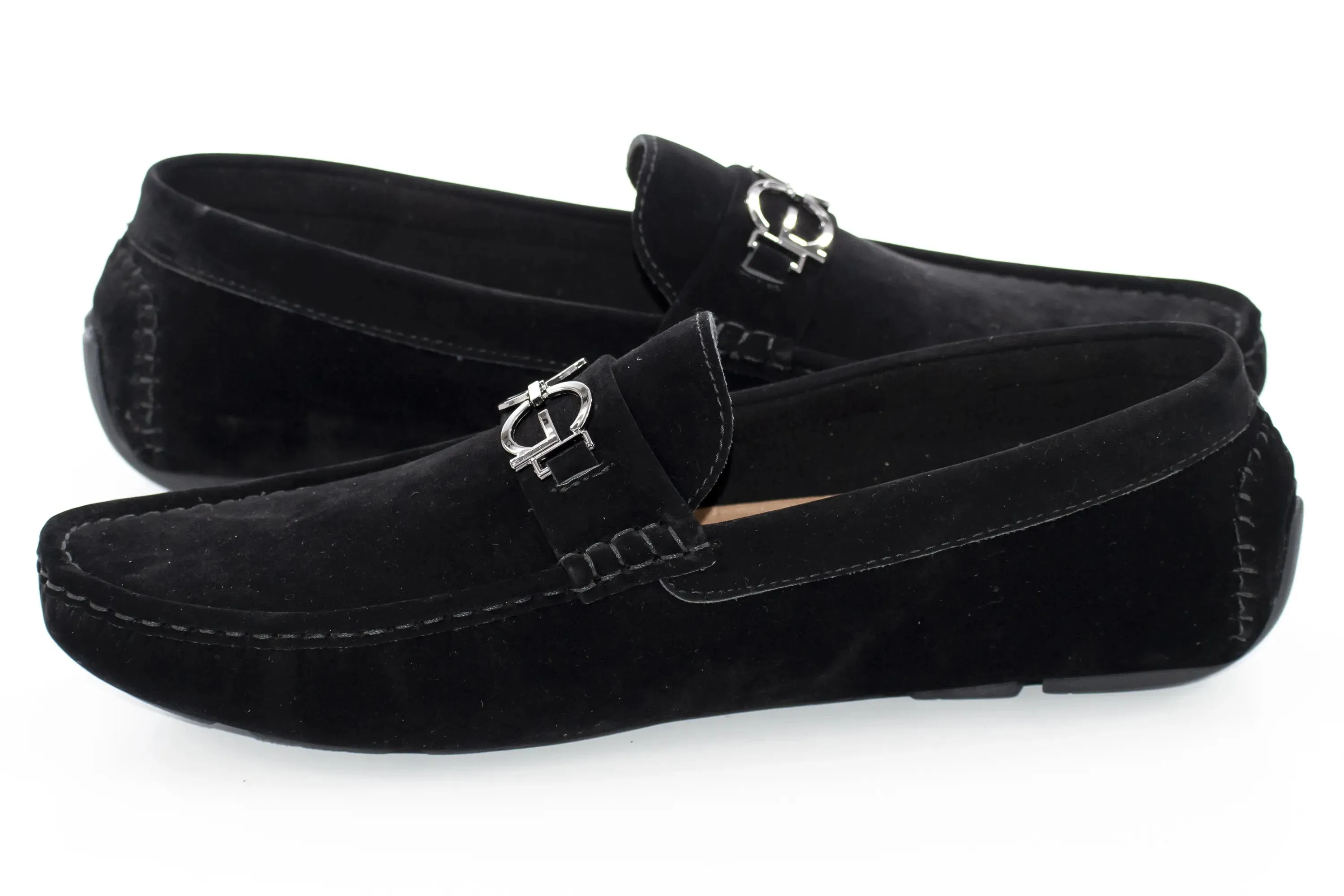 Black Velvet Designer Bit Driver Loafer