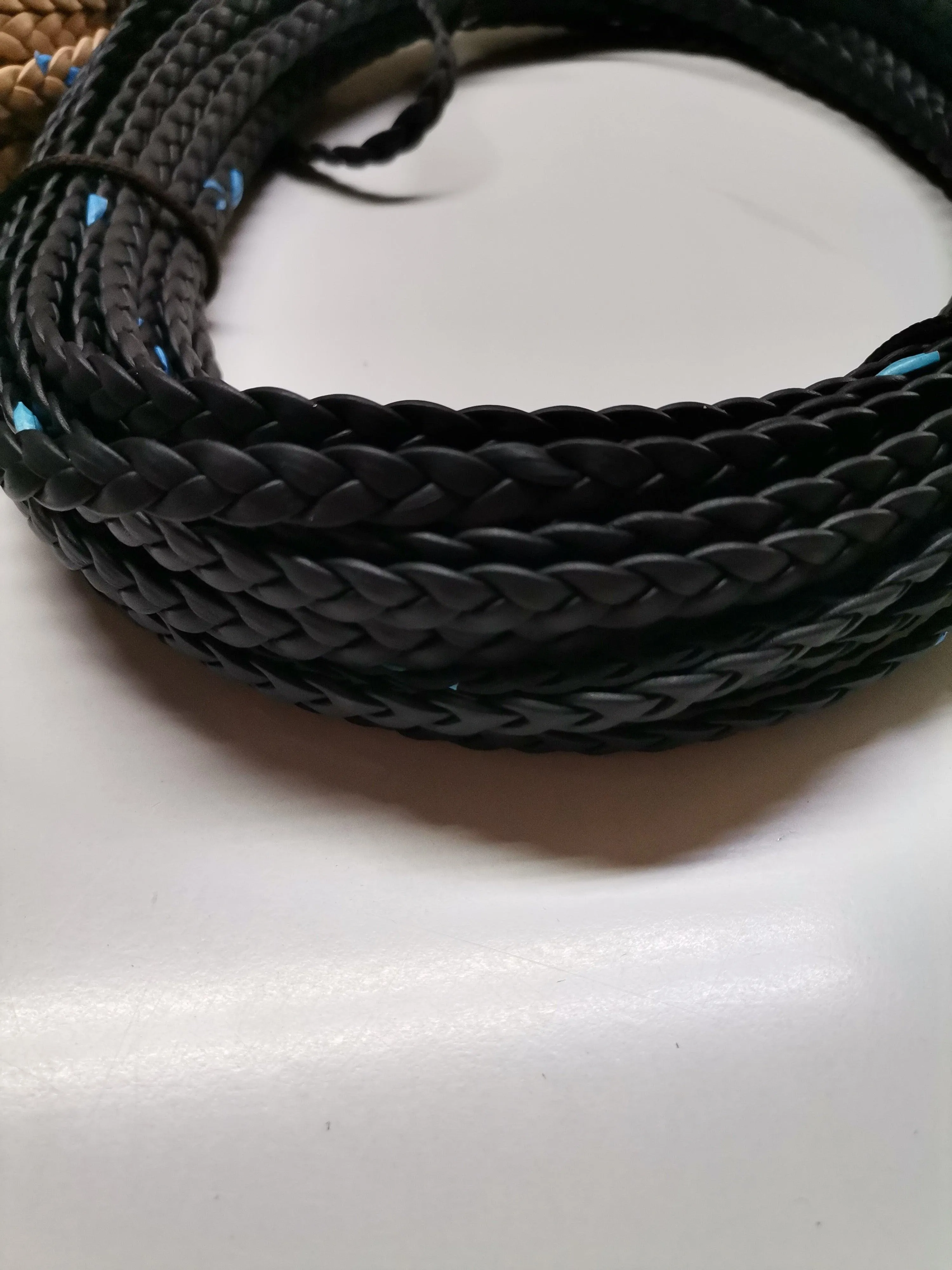 Braided leather straps, Knitted leather straps 0,8mm, Leather straps for DIY, Leather strips, Bracelet leather width 0,8mm(2oz)