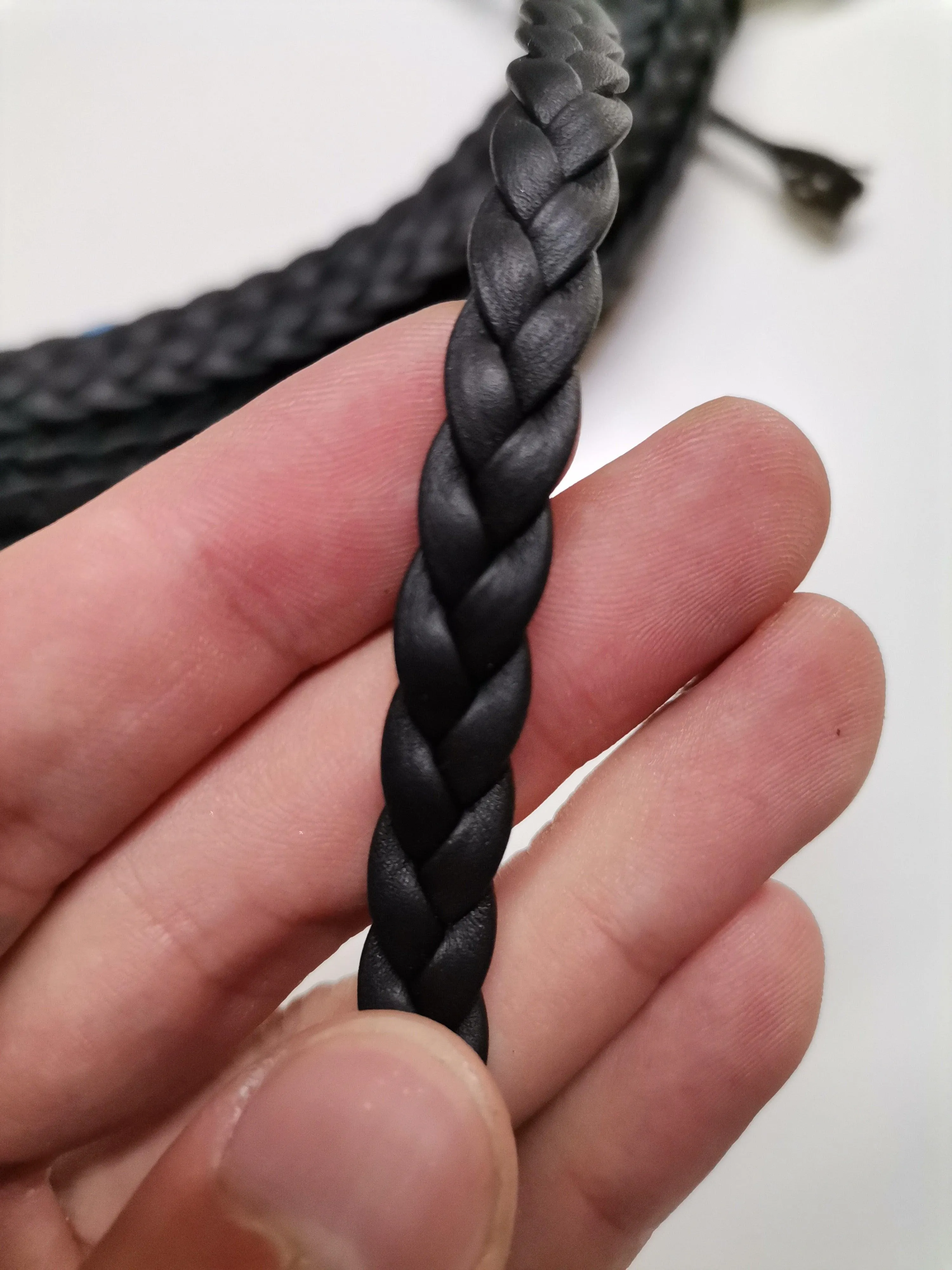 Braided leather straps, Knitted leather straps 0,8mm, Leather straps for DIY, Leather strips, Bracelet leather width 0,8mm(2oz)