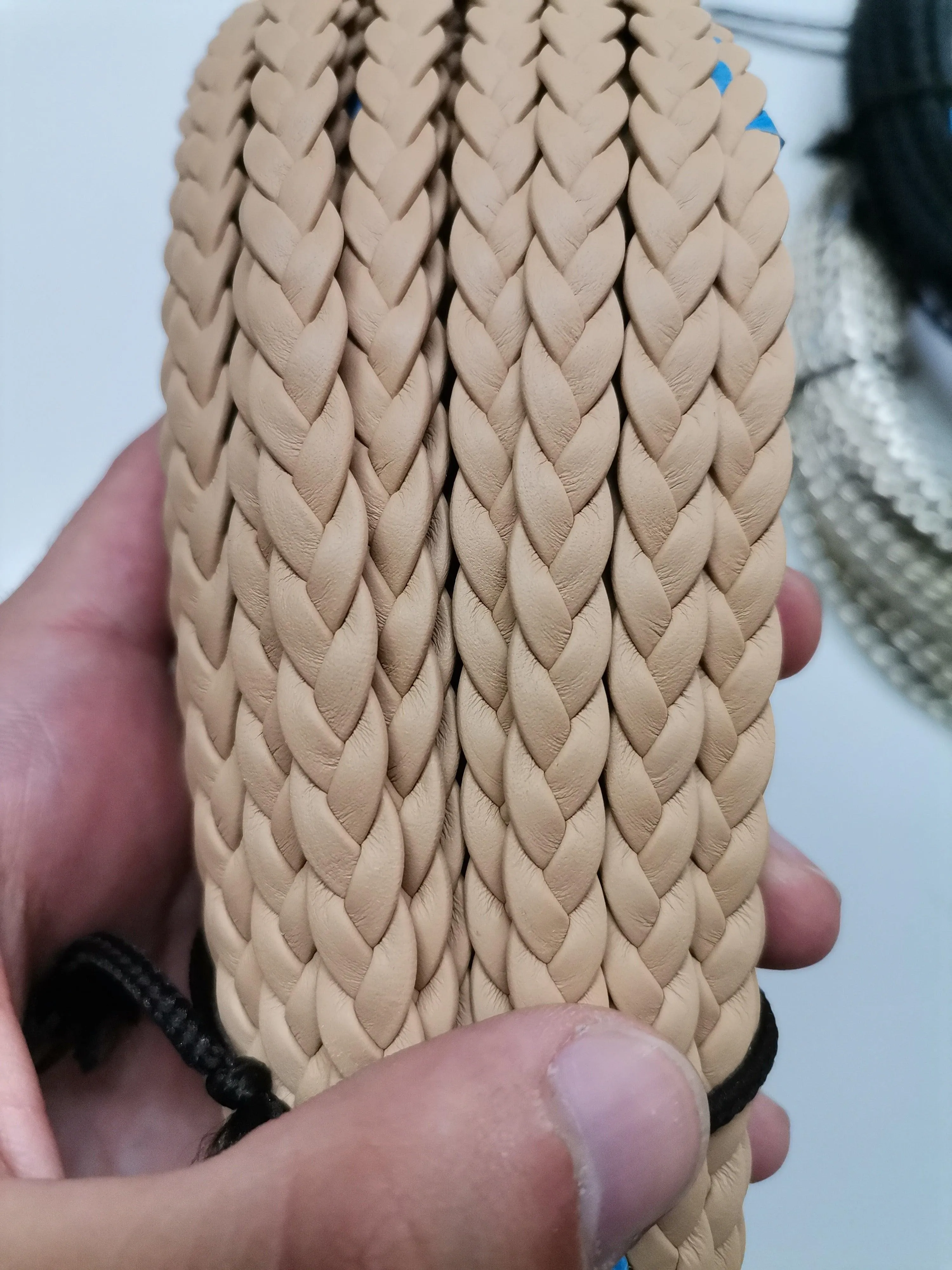 Braided leather straps, Knitted leather straps 0,8mm, Leather straps for DIY, Leather strips, Bracelet leather width 0,8mm(2oz)