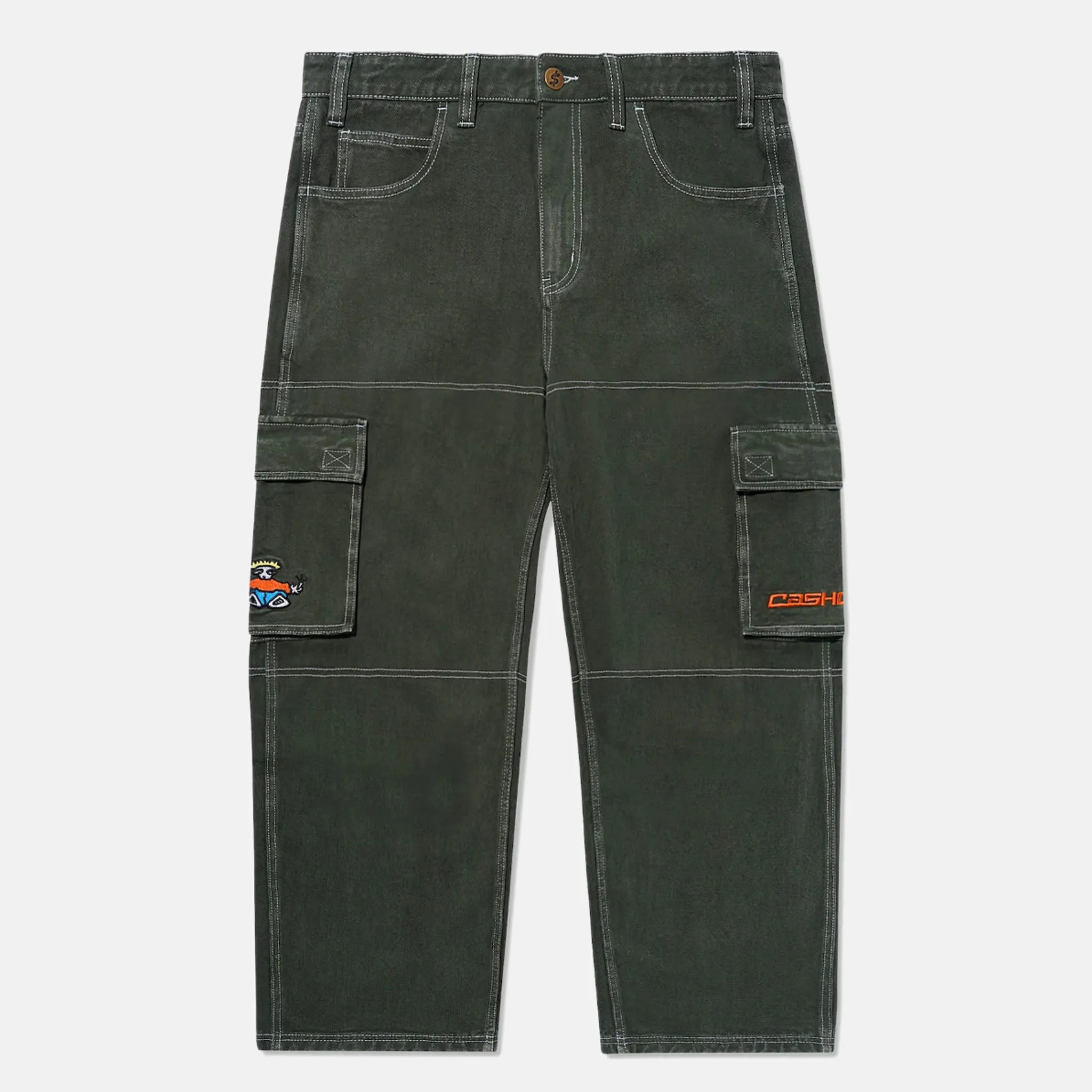 Cash Only - Aleka Denim Cargo Jeans - Washed Army