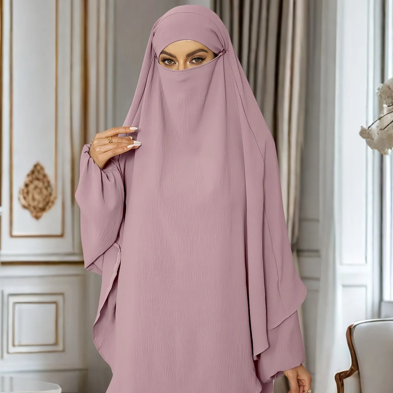 Chic Modest Long Sleeve Hijab Dress - Comfortable & Stylish Solid Color Crew Neck - Loose Fit for Casual Daily Wear - Perfect for Fashion-Conscious Women