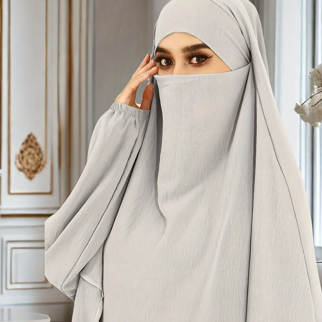 Chic Modest Long Sleeve Hijab Dress - Comfortable & Stylish Solid Color Crew Neck - Loose Fit for Casual Daily Wear - Perfect for Fashion-Conscious Women