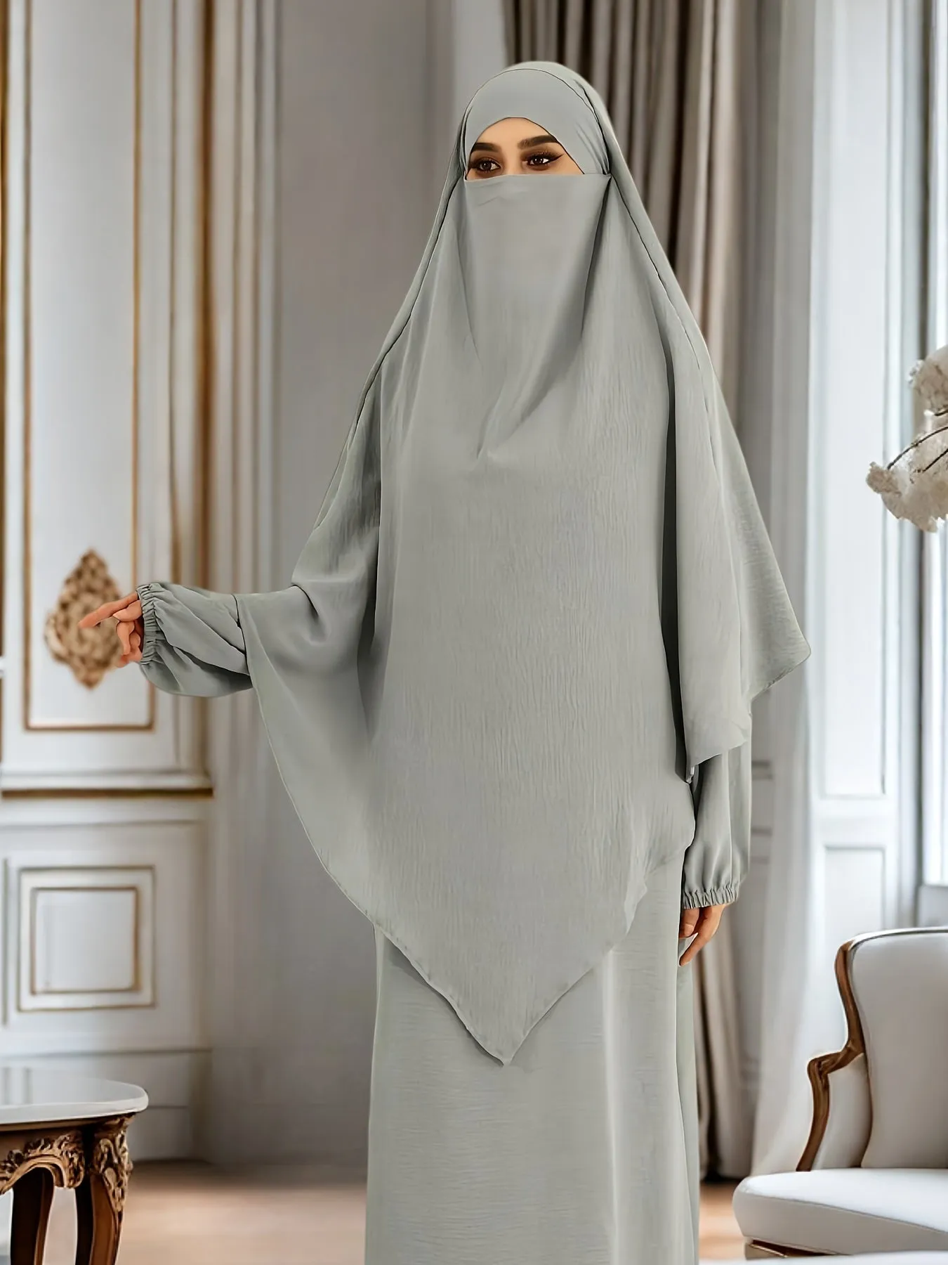 Chic Modest Long Sleeve Hijab Dress - Comfortable & Stylish Solid Color Crew Neck - Loose Fit for Casual Daily Wear - Perfect for Fashion-Conscious Women