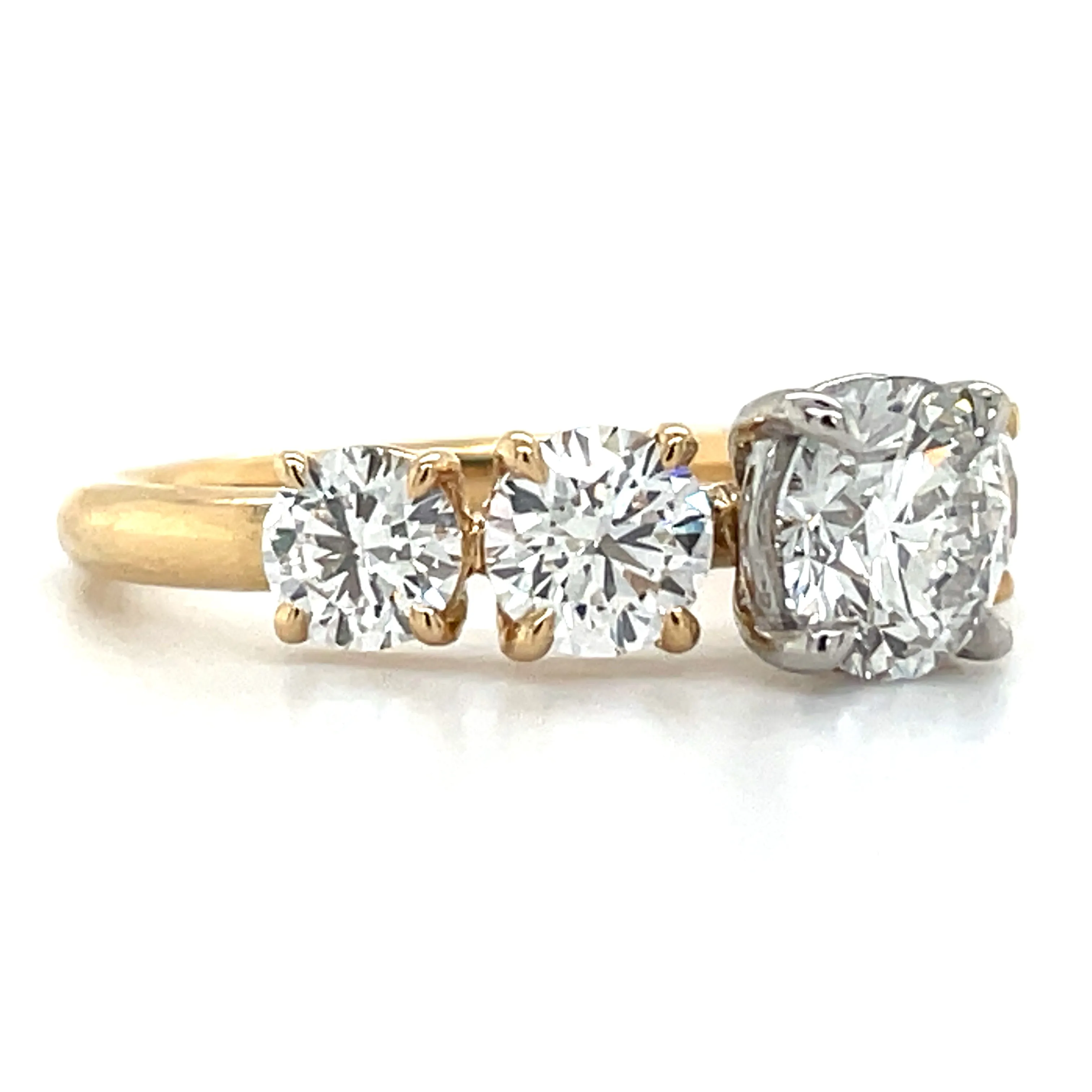 Clara - 18ct Yellow Gold 2.55ct Laboratory Grown Round Tapered Five Stone Diamond Engagement Ring