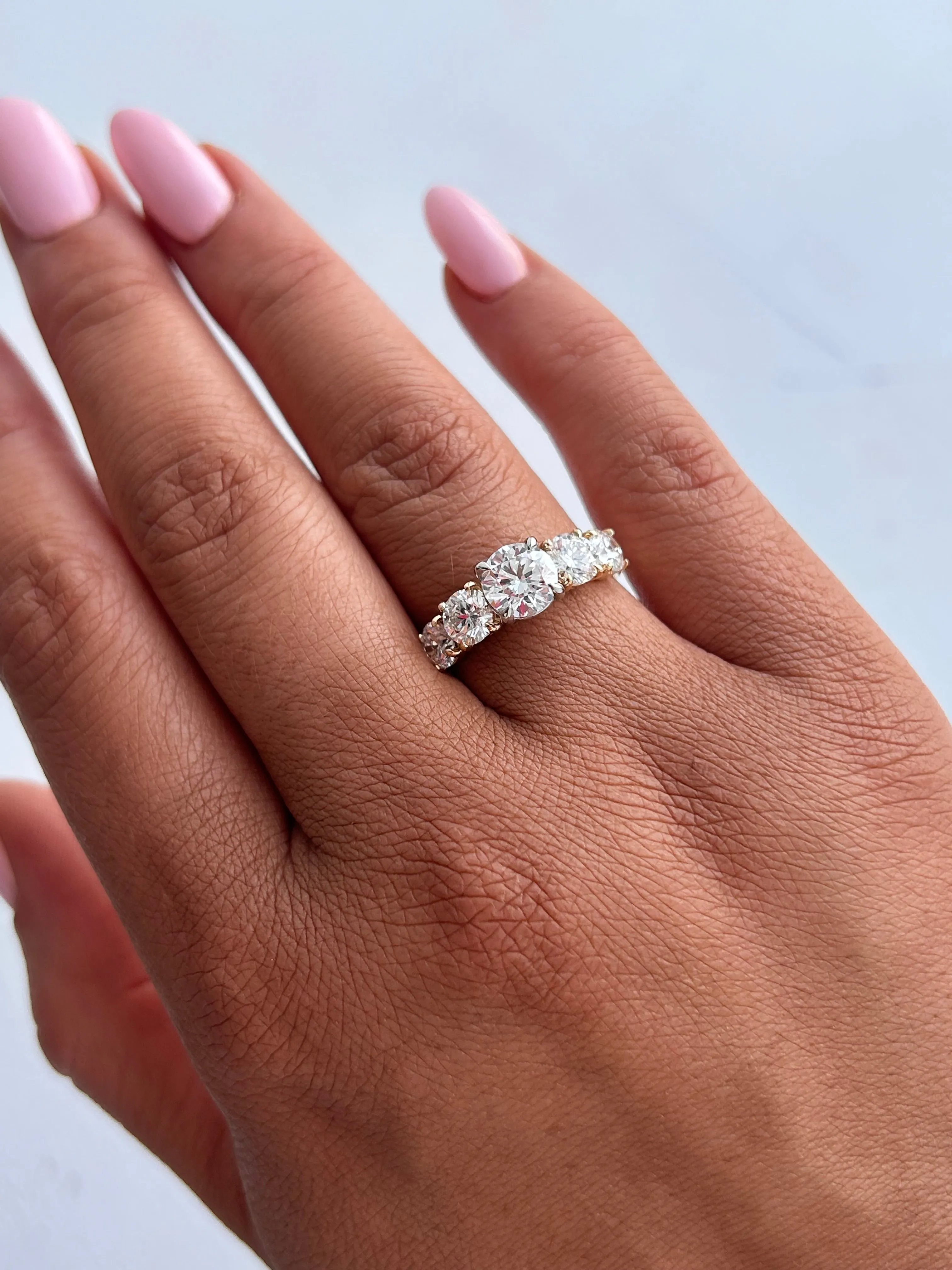 Clara - 18ct Yellow Gold 2.55ct Laboratory Grown Round Tapered Five Stone Diamond Engagement Ring