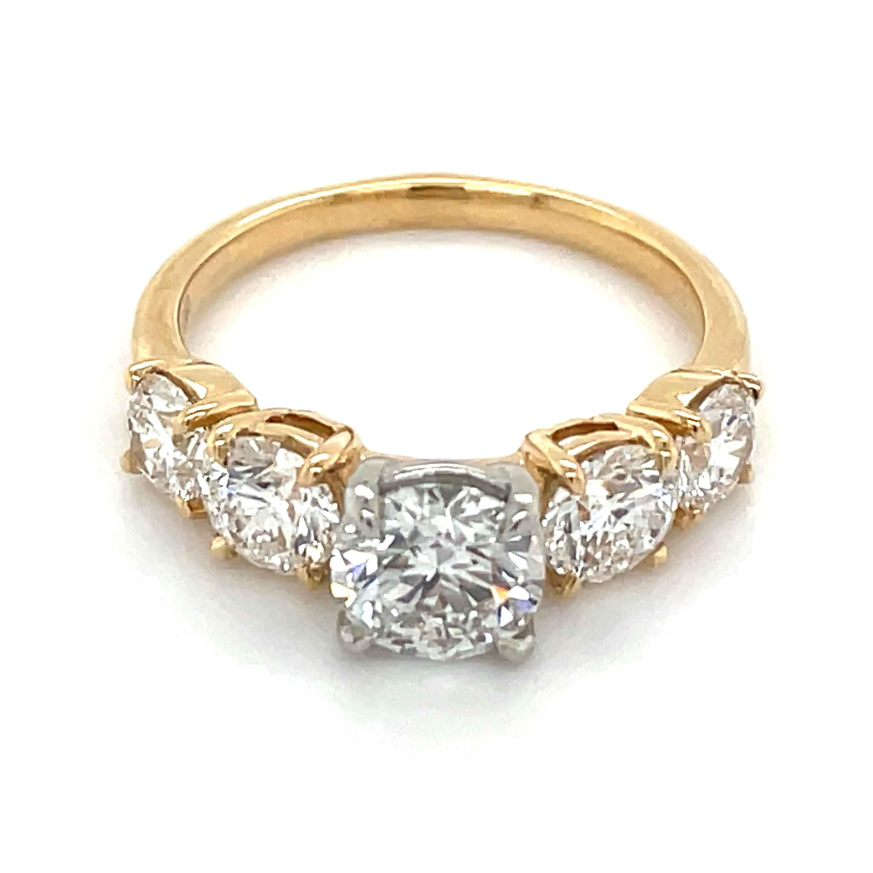 Clara - 18ct Yellow Gold 2.55ct Laboratory Grown Round Tapered Five Stone Diamond Engagement Ring