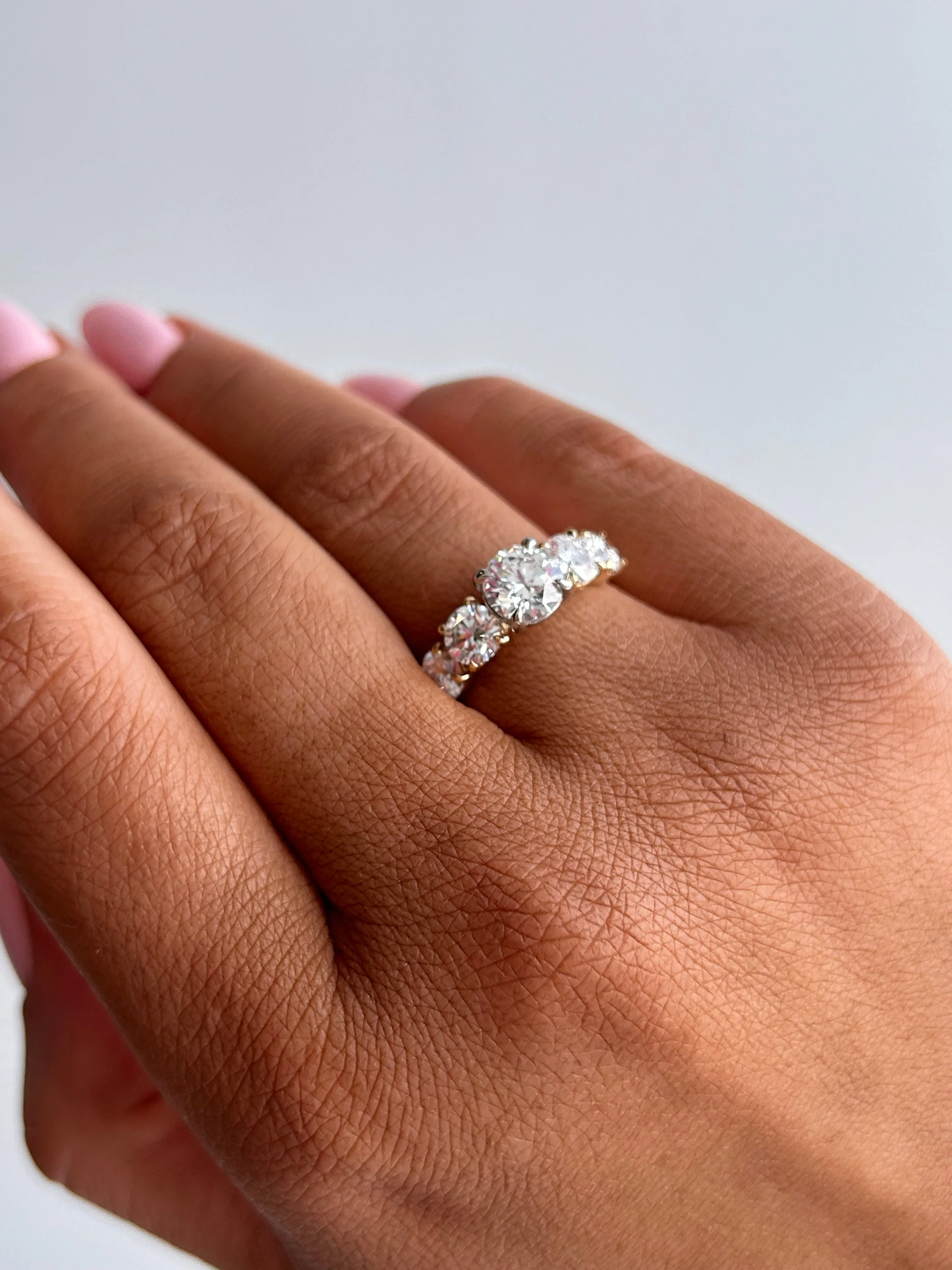 Clara - 18ct Yellow Gold 2.55ct Laboratory Grown Round Tapered Five Stone Diamond Engagement Ring