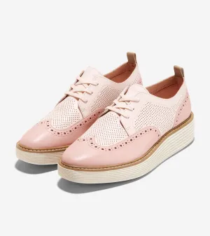 Cole Haan Original Grand Platform Wingtip Oxford Rosewater Lace Up Sneakers