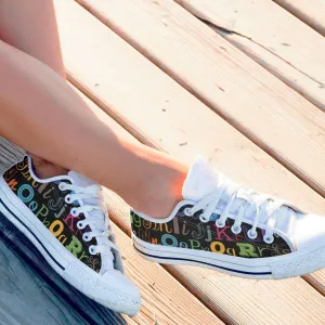 Colorful Alphabet Grade School Teacher Classic Canvas Tennis Shoes