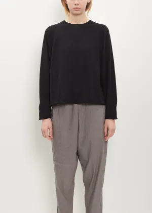 Cotton Linen Pullover — Black