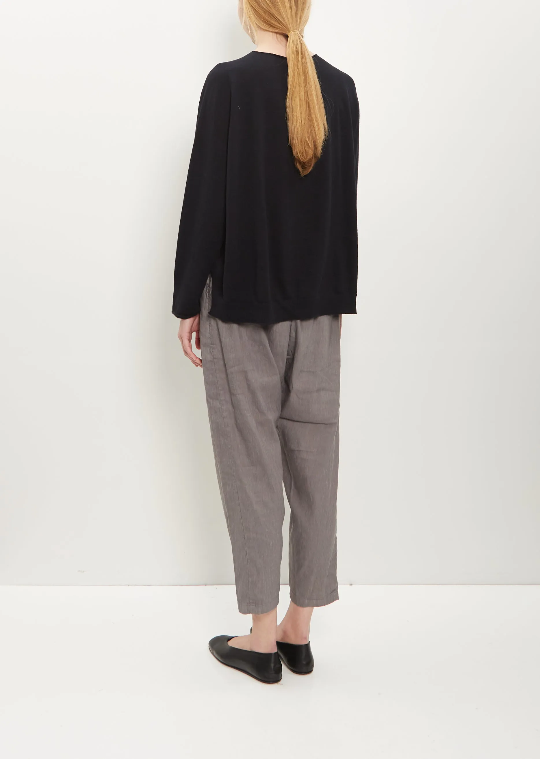 Cotton Linen Pullover — Black