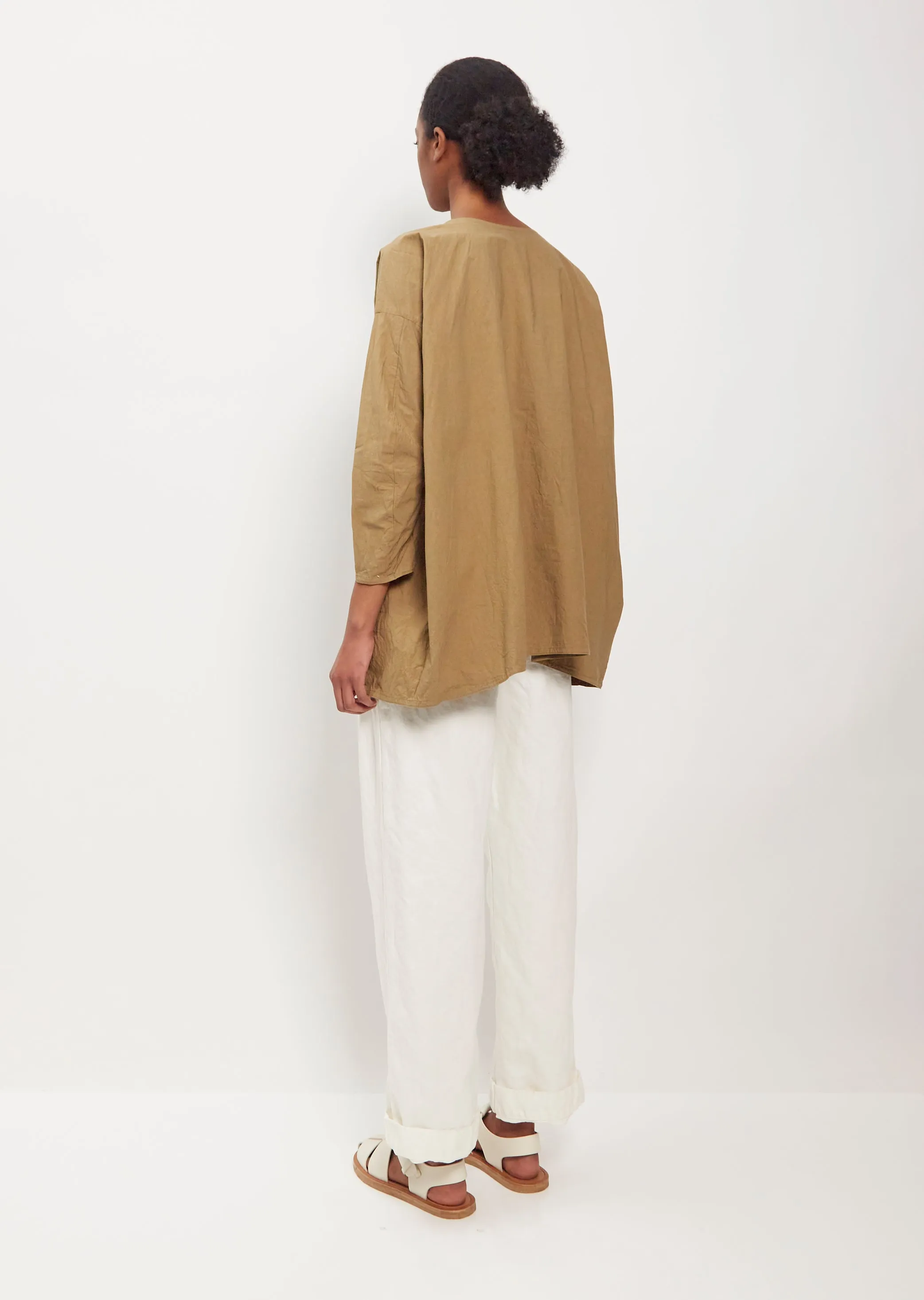 Cotton Tunic Top — Beige