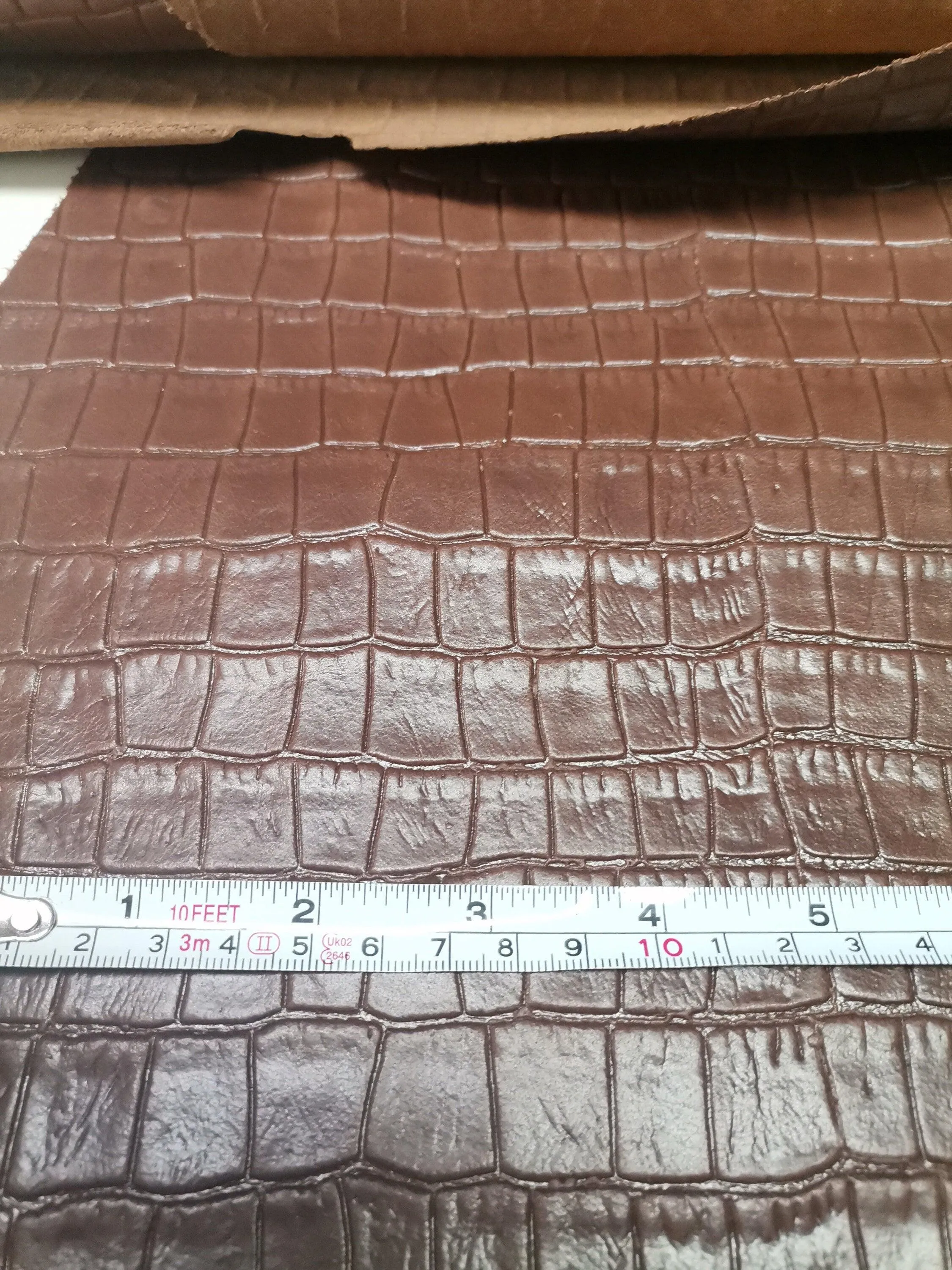 Cow leather printed crocodile effect, genuine cowhide leather sheets alligator embossed, thickness 1,2mm(3 oz)