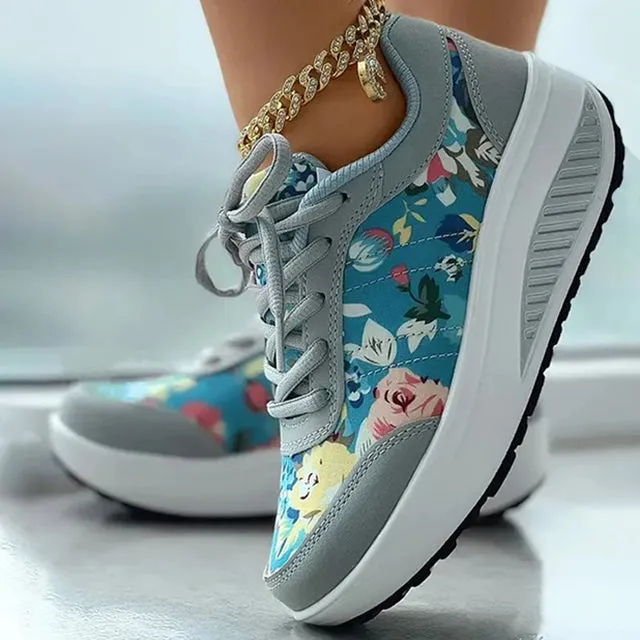 Floral Print Platform Sneakers