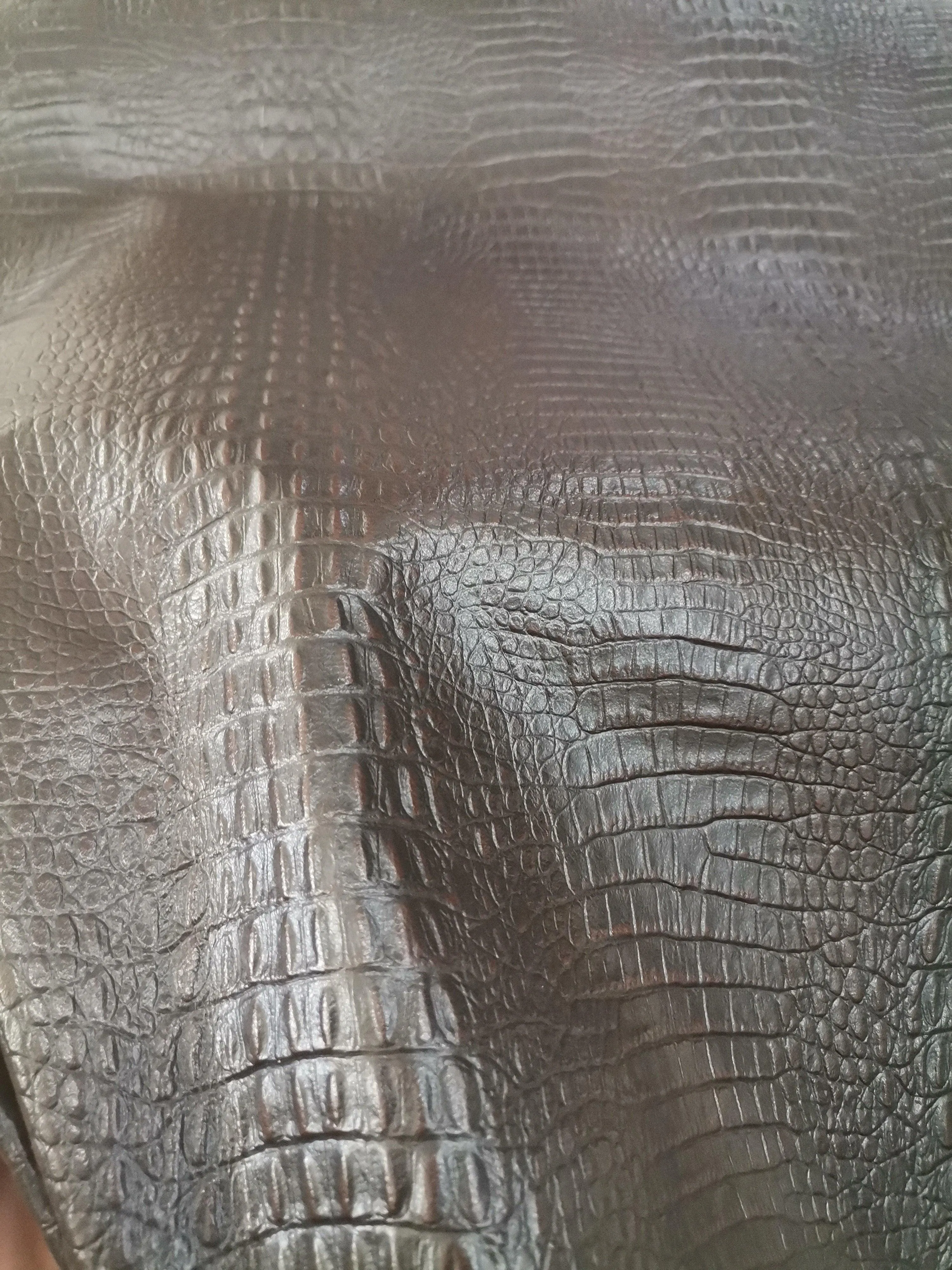 Goat leather embossed crocodile effect, Genuine goat skins printed small crocodile look, thickness 0,8mm(2 oz)