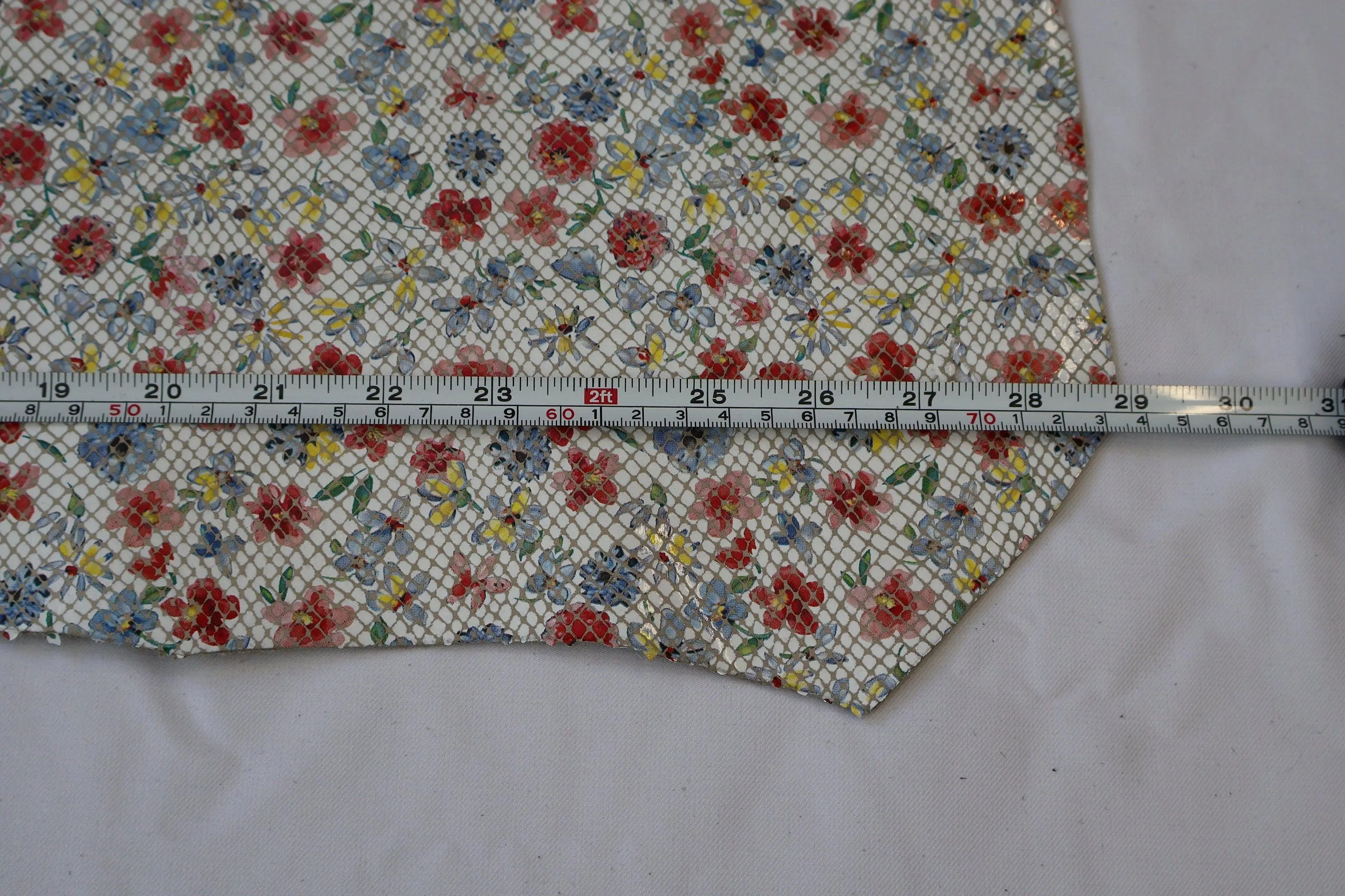Goat suede printed leather, Genuine goat skin flowers print on suede, thickness 0,9mm(2 1/2oz)
