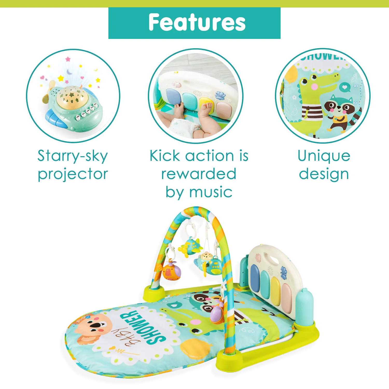 I Love Animals Multicolour Piano Activity Gym