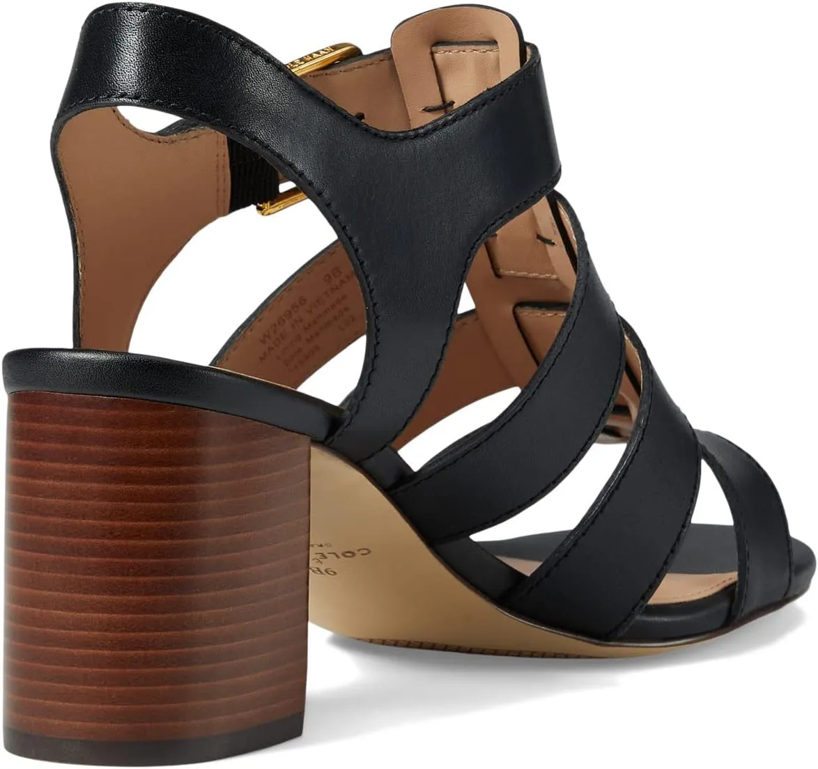 Josie Fisherman Sandal 65 mm Cole Haan, black leather