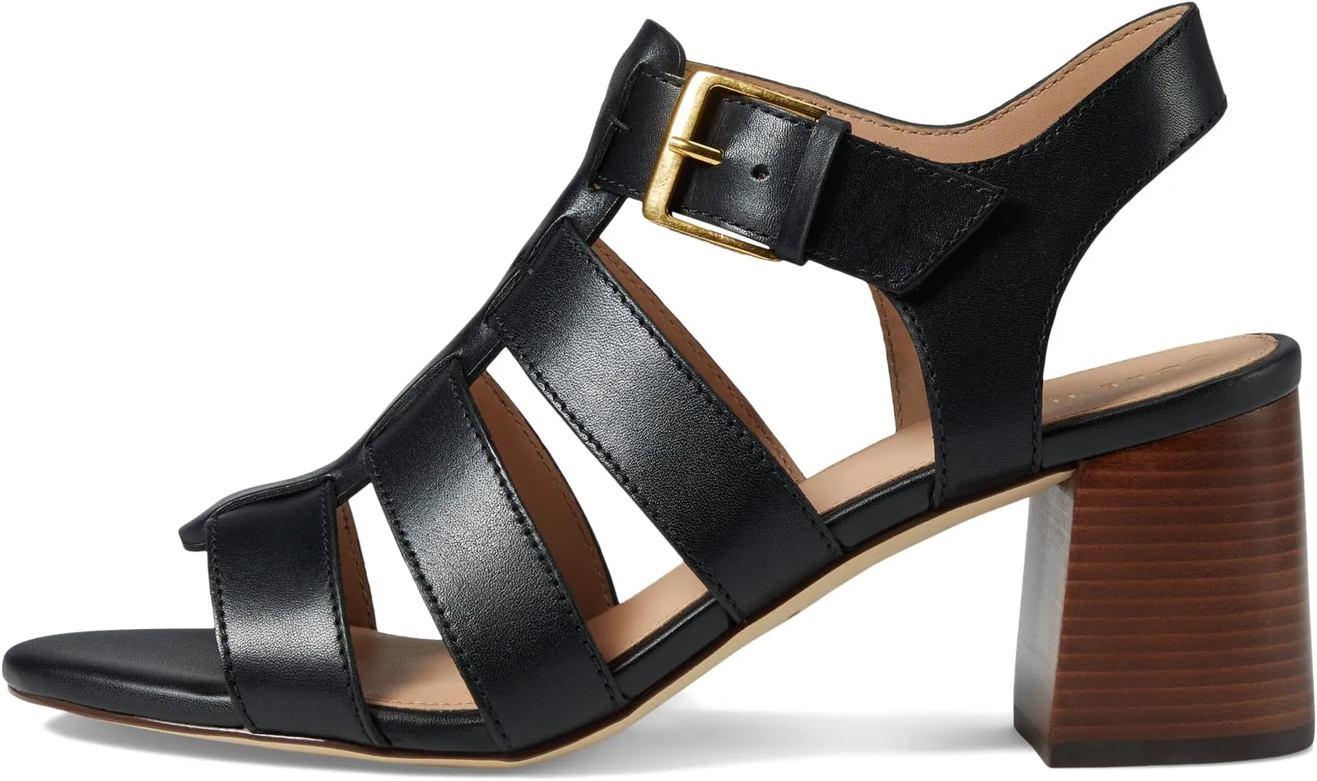Josie Fisherman Sandal 65 mm Cole Haan, black leather
