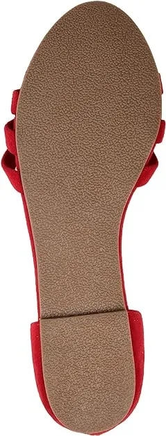 Journee Collection Women's Gildie Open-Toe Ankle Cuff Flat  Color Red Size 12M