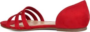 Journee Collection Women's Gildie Open-Toe Ankle Cuff Flat  Color Red Size 12M